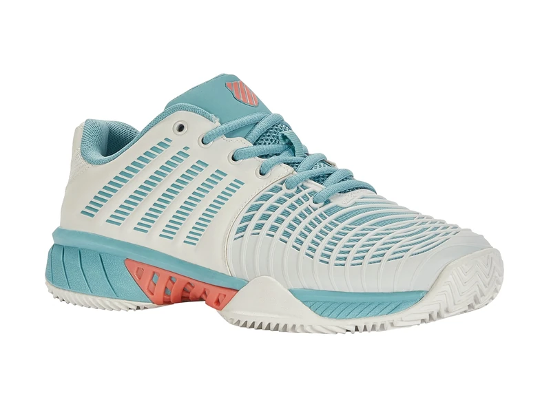 K-Swiss Women's Express Light 3 Hb Tennis Shoe, Blanc De Blanc Nile Blue Desert Flower, 3.5 UK