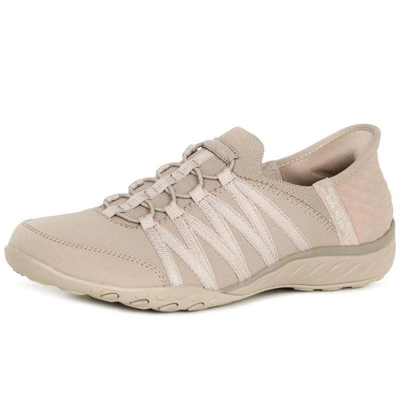 Skechers Women's Breathe Easy-Roll with Me Sneaker, Taupe, 7.5