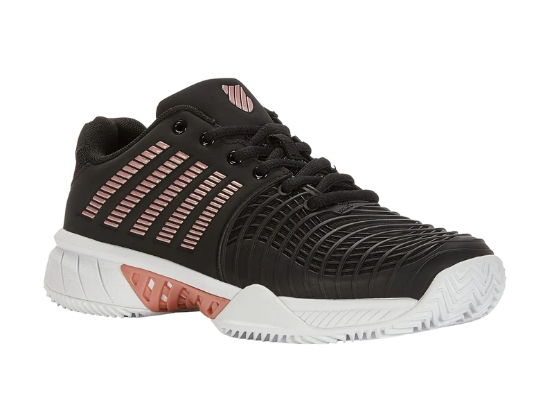 K-Swiss Women's Express Light 3 Hb Tennis Shoe, Black Steel Gray Rose Gold, 4 UK