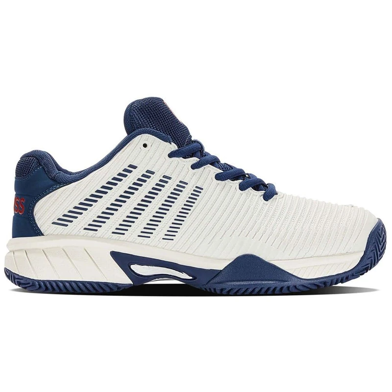 K-Swiss Boys' Hypercourt Express 2 HB Tennis Shoes, Blanc de Blanc Blue Opal Pacifier, 5 UK