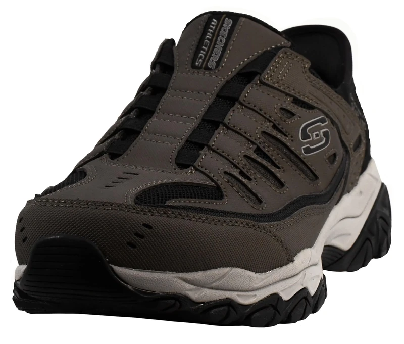 Skechers Mens Afterburn M fit Ridgeburn Hands Free Slip in, Brown, 8.5 UK X-Wide