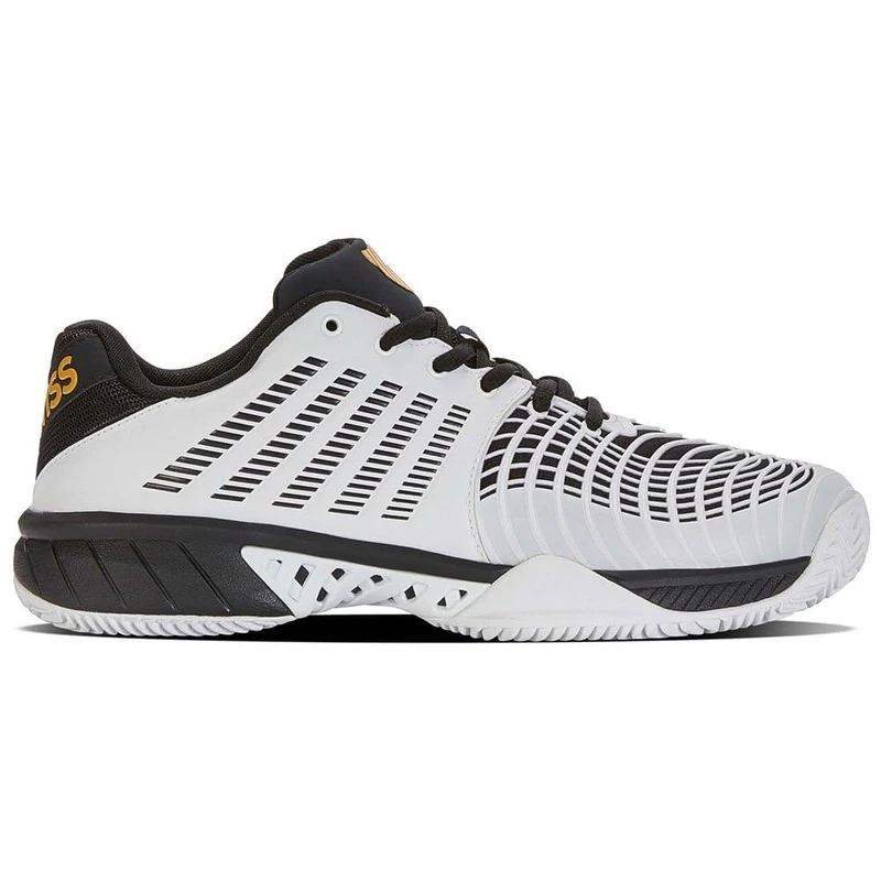 K-Swiss Performance Men's Express Light 3 HB Tennis Shoe, Barely Blue/Moonless Night/Amber Yellow, 7 UK