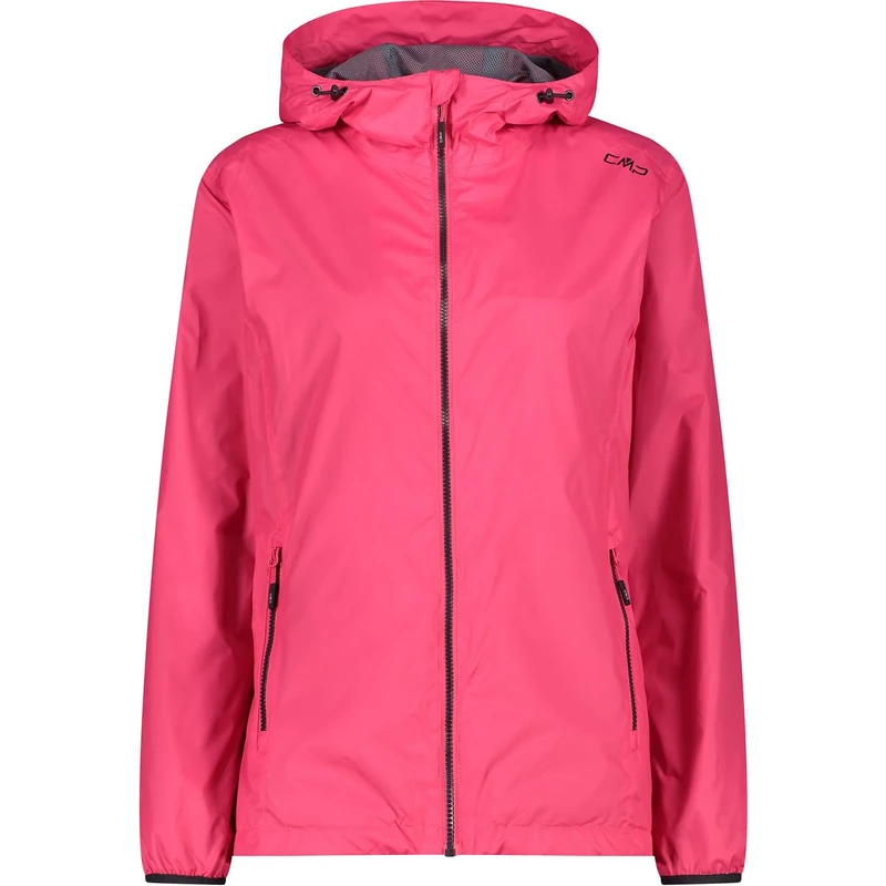 CMP - Woman Jacket Rain Fix Hood, Strawberry, XS