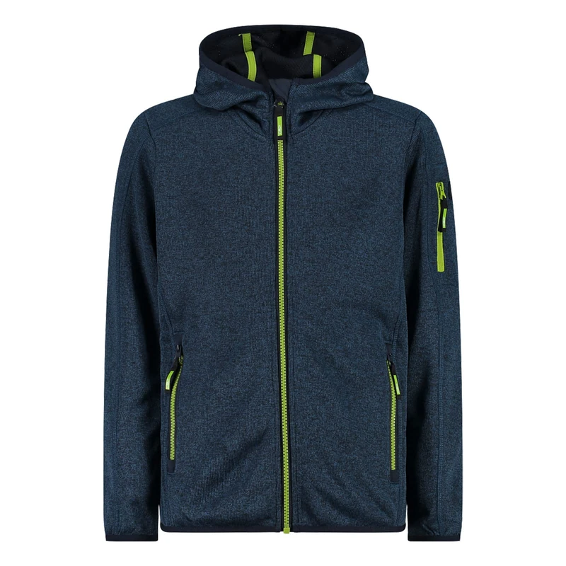 CMP - Children's Knit-Tech Jacket with Fixed Hood, Dusty Blue-B.Blue, 110