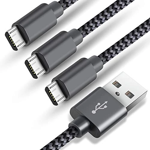SUCESO Micro USB Cable [3-Pack 1M+2M+2M] Android Charger Fast Charging Cable Nylon Braided Sync Cord Compatible with Samsung Galaxy S7 S6 edge S5 J3 J5 J7, Huawei,Nexus,LG, Xperia, Kindle,PS4,Xbox etc