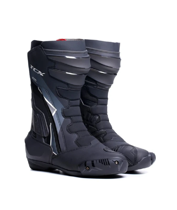 TCX - S-TR1, Women's Motorcycle Boot, Sport Boots, Microfibre Upper, Side Elastic Zip and Velcro Closure, Black/White Pearl