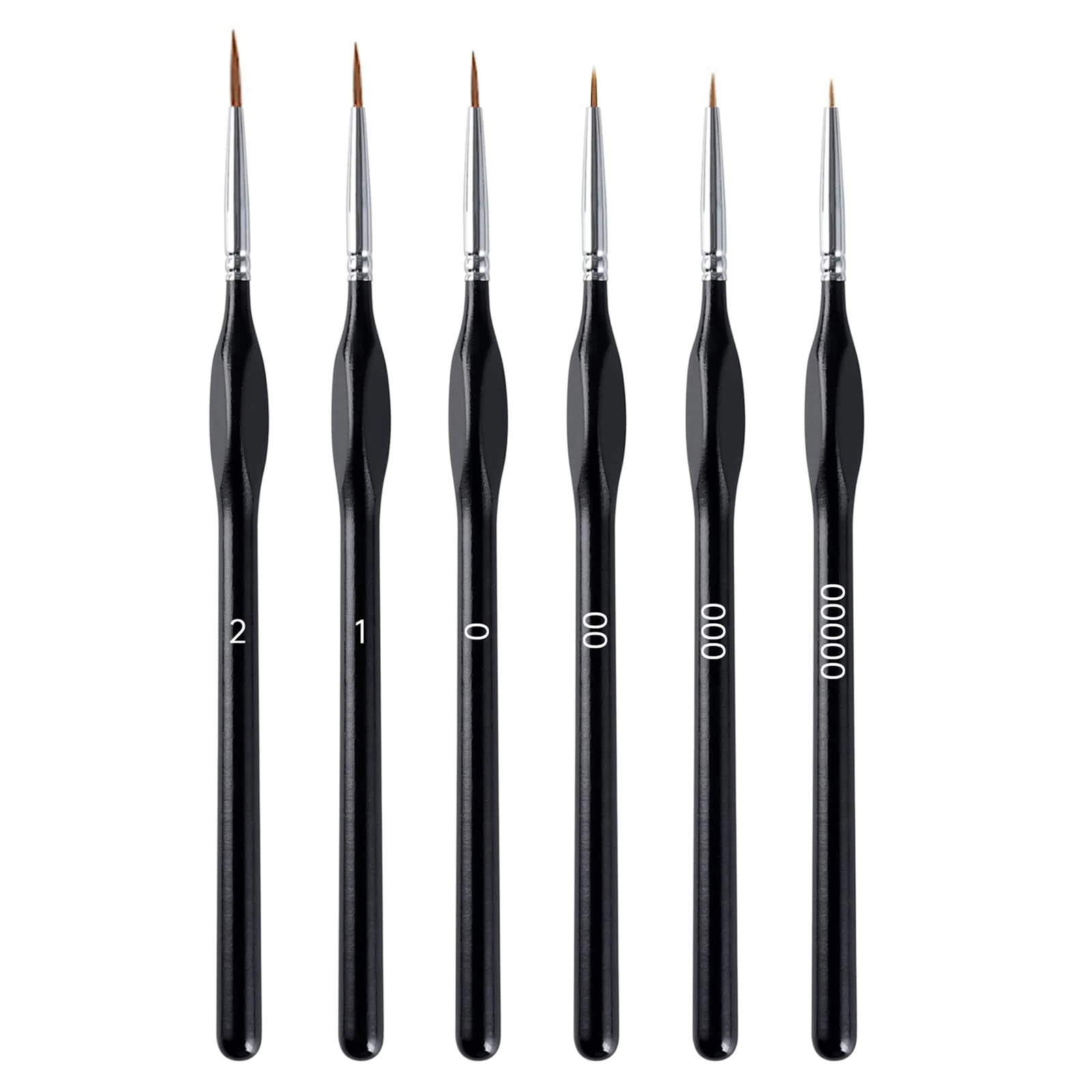 6 Piece Fine Detail Brush Set, Perfect Detail Brush, Miniature Brush, Drawing Brush Set, for Nail Art, Acrylic, Watercolour, Oil Painting, Model Making and Line Painting