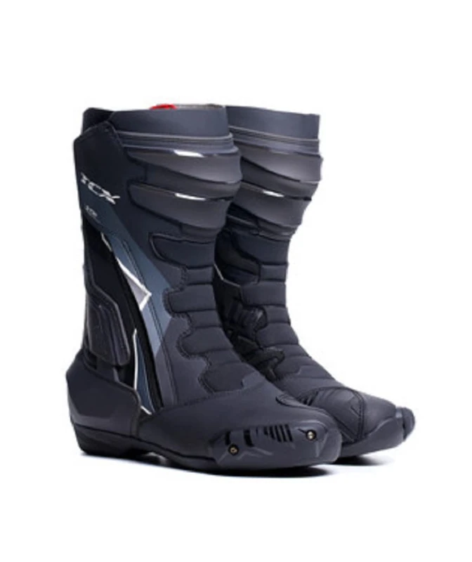 TCX - S-TR1, Women's Motorcycle Boot, Sport Boots, Microfibre Upper, Side Elastic Zip and Velcro Closure, Black/White Pearl