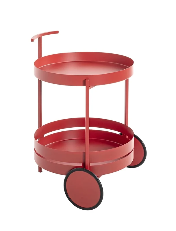 HAKU Möbel Trolley Red, Metal - Size: H 62 cm X Ø 42 cm, Style: Modern