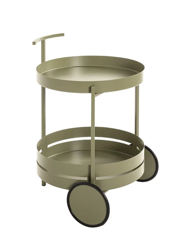 HAKU Möbel Trolley Green, Metal - Size: H 62 cm X Ø 42 cm, Style: Modern