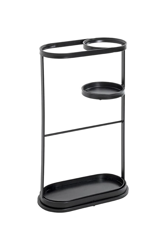 HAKU Möbel Umbrella Stand Black, Metal - Size: W 37 cm X H 60 cm X D 18 cm, Style: Art Deco