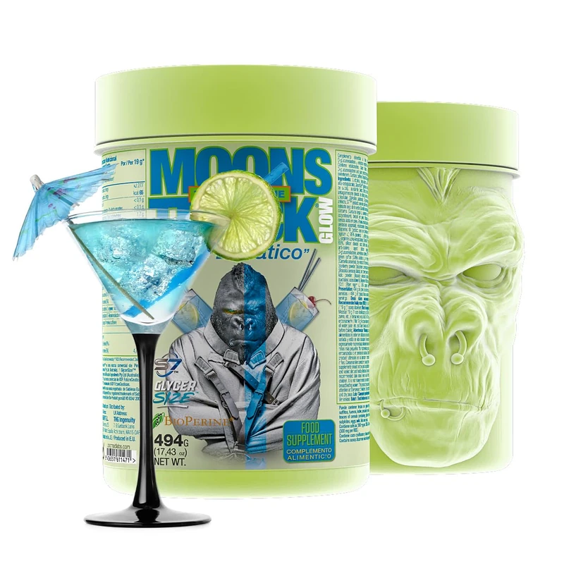 zoomad Labs Moonstruck Glow Pre-Workout | Patents & Caffeine | 16g Nitric Oxide & Pump | Boost Energy & Workout | Premium 3D Glow-in-the-Dark Container Tropical Blue Flavor - Image 1