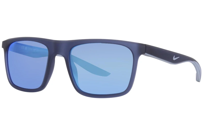 Nike CHAK M DZ7373 434 Matte Mystic Navy/Blue Mirror Sunglasses Man Iniettato, Rectangle, 54