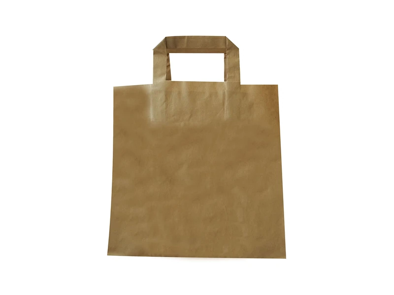 Carte Dozio - Kraft shopper with square bottom, Havana color, flat handle, f.to cm 32+21x27, cf 250 pcs
