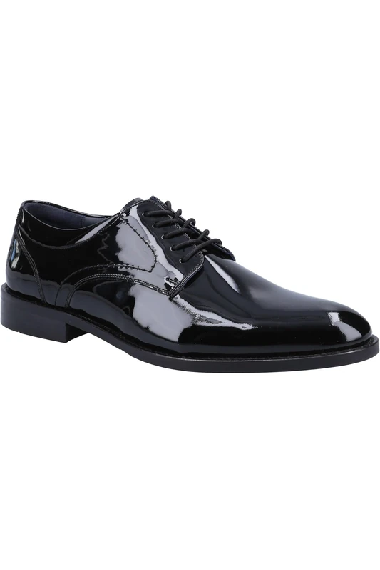 Hush Puppies Men's Damien Lace Up Patent Shoe, Black, 11 UK