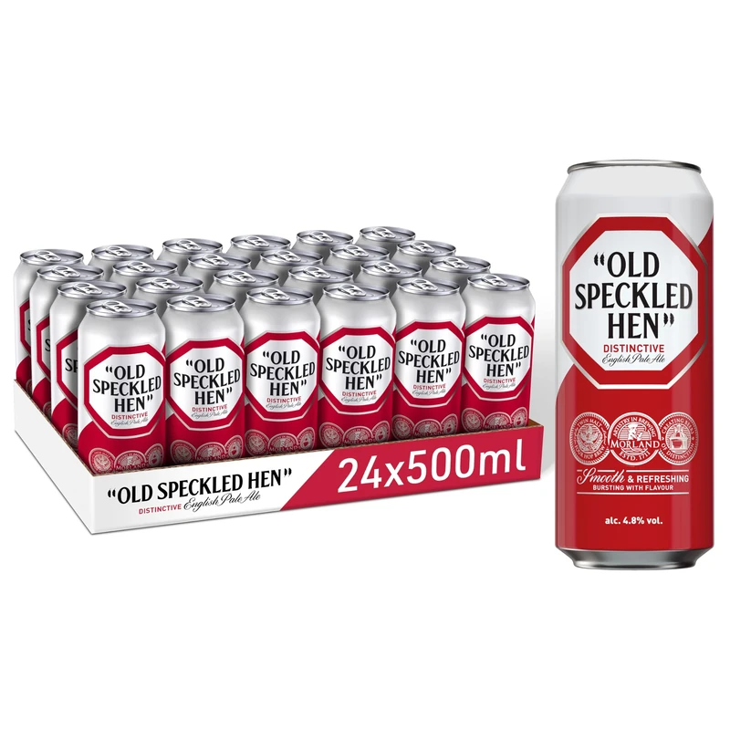 Old Speckled Hen Pale Ale Beer 24 x 500ml Cans – Smooth Malty British Ale with Balanced Hops and Full Flavour, Premium Pale Ale Beer Case Perfect for Everyday Enjoyment