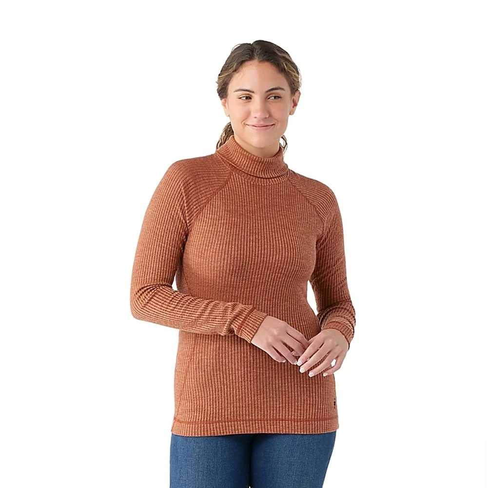 Smartwool Thermal Merino Rib Turtleneck - Women's, Pecan Brown Heather, XL