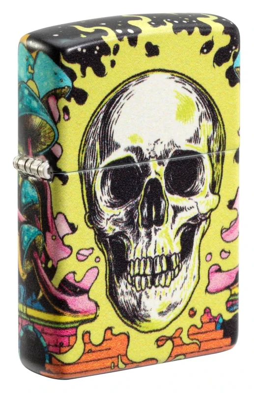 Zippo Windproof Lighter, Skull Design – 540° Glow-in-the-Dark – Refillable, Reusable, Windproof Design – Comes in Gift Box – Made in USA
