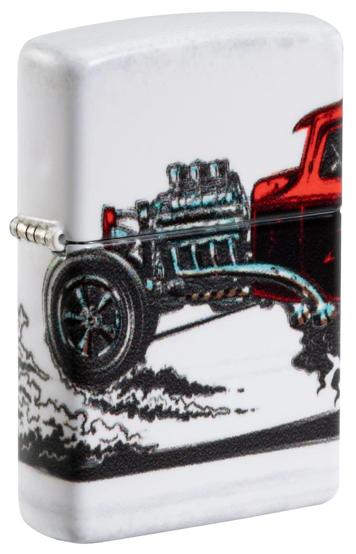 Zippo Windproof Lighter, Hot Rod Design – 540°, Colour Image – Refillable, Reusable, Windproof Design – Comes in Gift Box – Made in USA