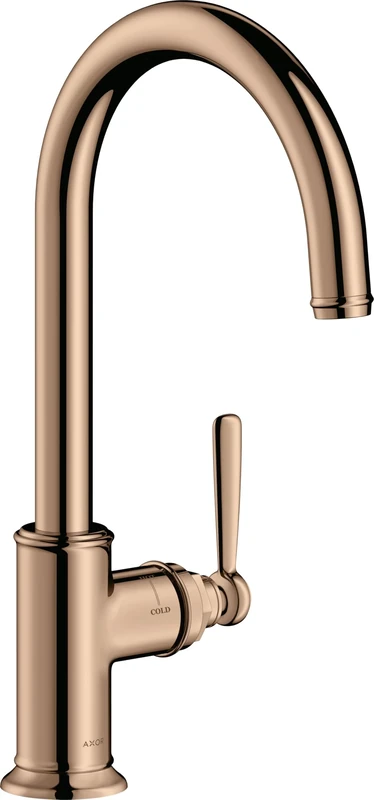 Hansgrohe AXOR Montreux DN 15 single lever kitchen mixer 260 with swivel spout; color: Polished Red Gold