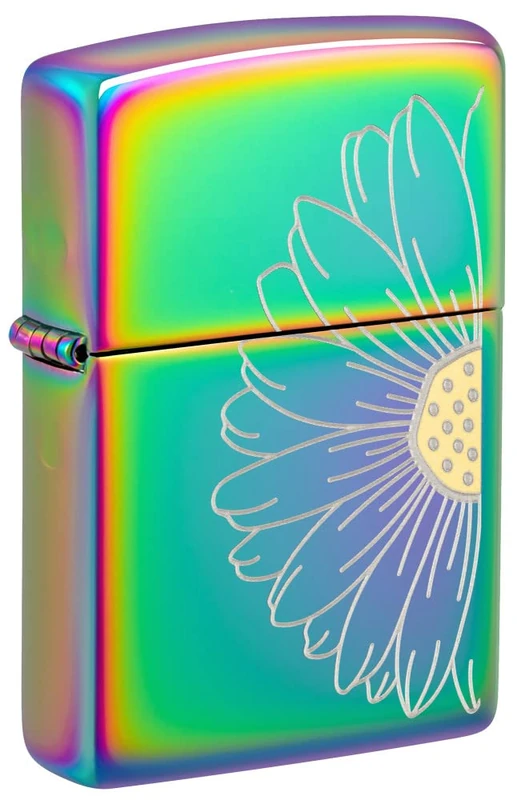 Zippo Windproof Lighter - Daisy Design - Multi-Colour with Two Tone Laser Graphic - Refillable - Reusable - Windproof - Gift Box - Made in USA