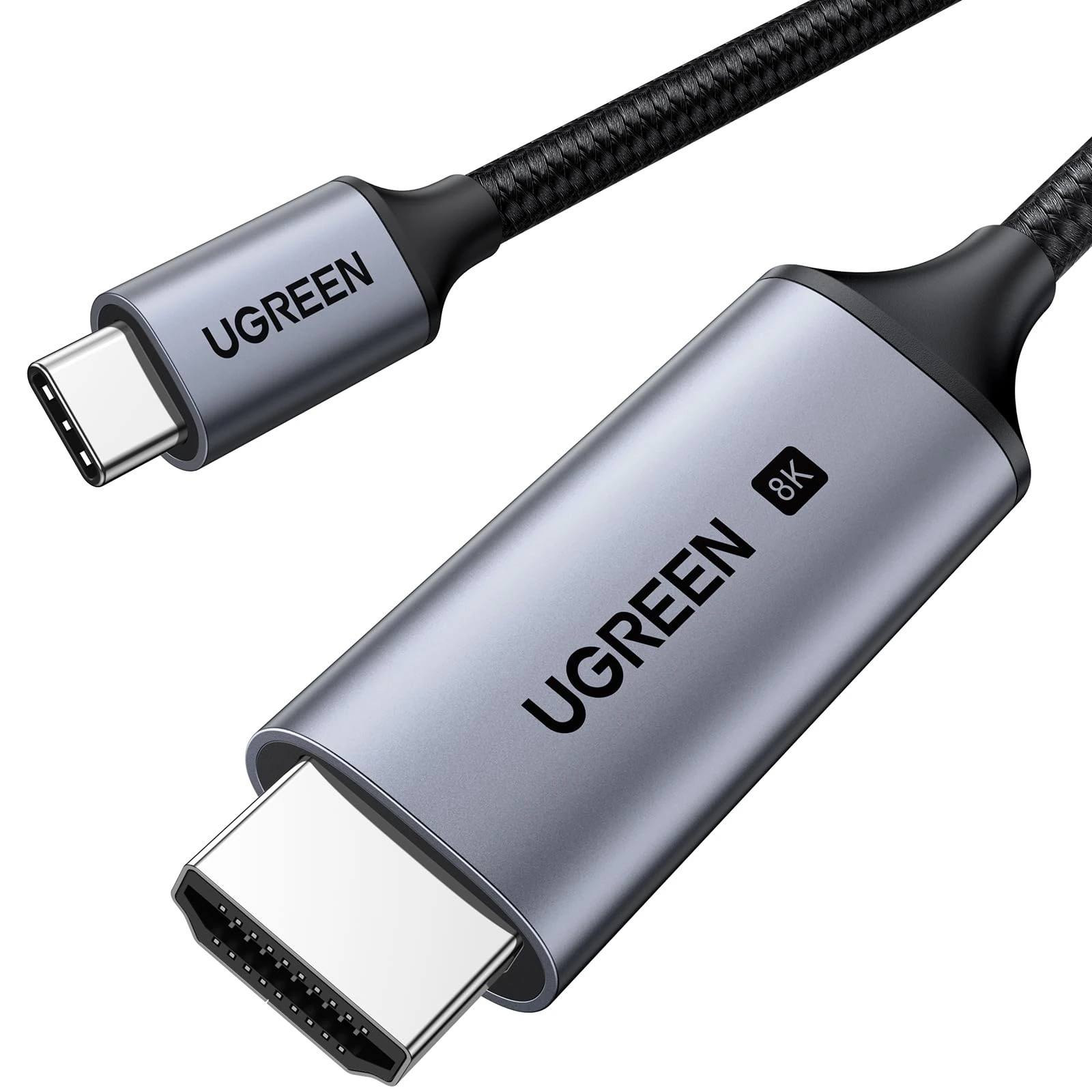 UGREEN USB C to HDMI 2.1 Cable 8K@60Hz 4K@240/144/120Hz Type C Thunderbolt 5/4/3 HDMI HDR Lead Compatible with MacBook iMac Mac Mini iPad Pro iPhone 17 16 Galaxy Tab 10 S25 Surface XPS Pixel 10(2M)