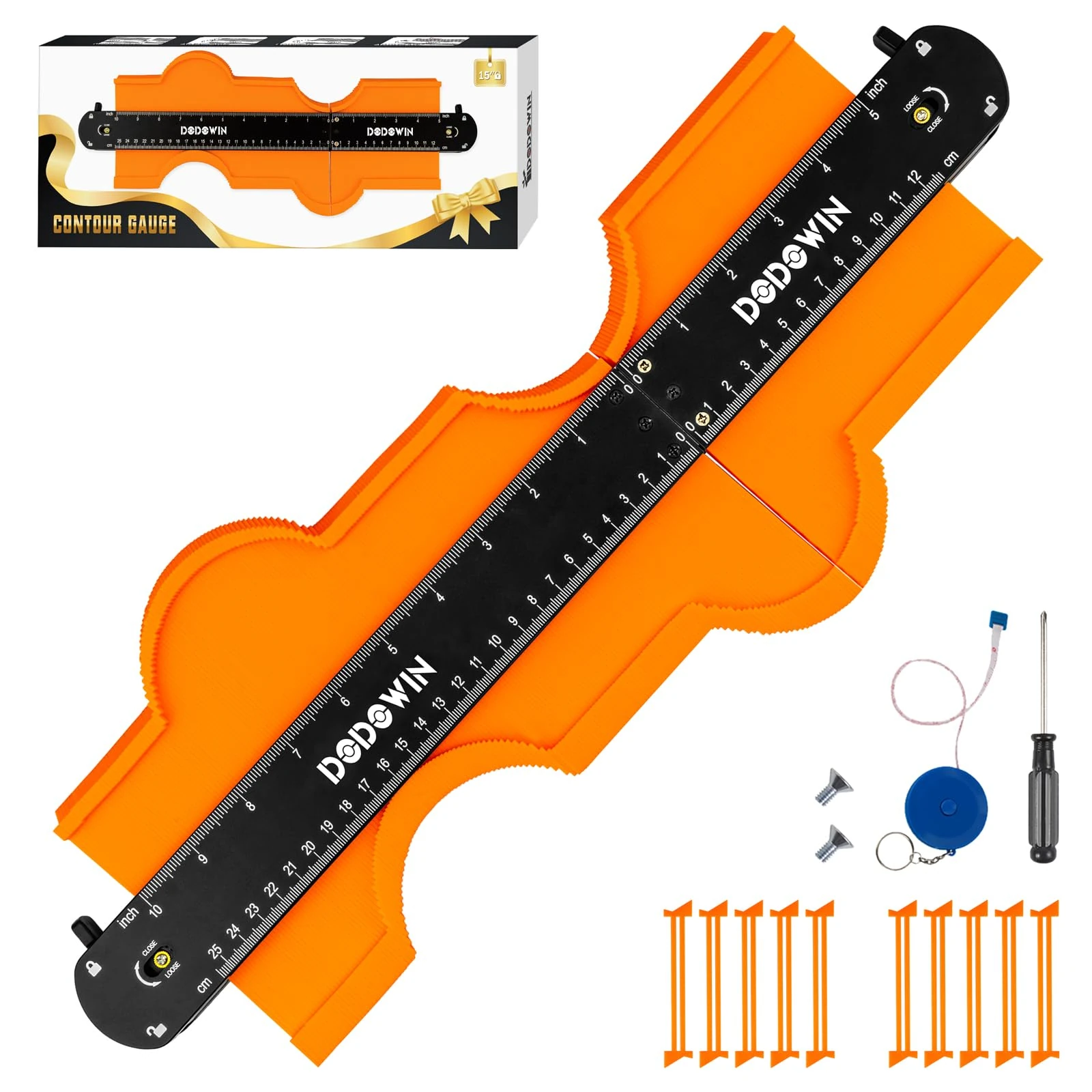DODOWIN Connectable Contour Gauge Profile Tools 3 Size, Laminate Floor Shape Measuring Tools, Profile Gauge Tools, Mens Him Gifts for Christmas, Stocking Fillers for Dad Grandad Husband