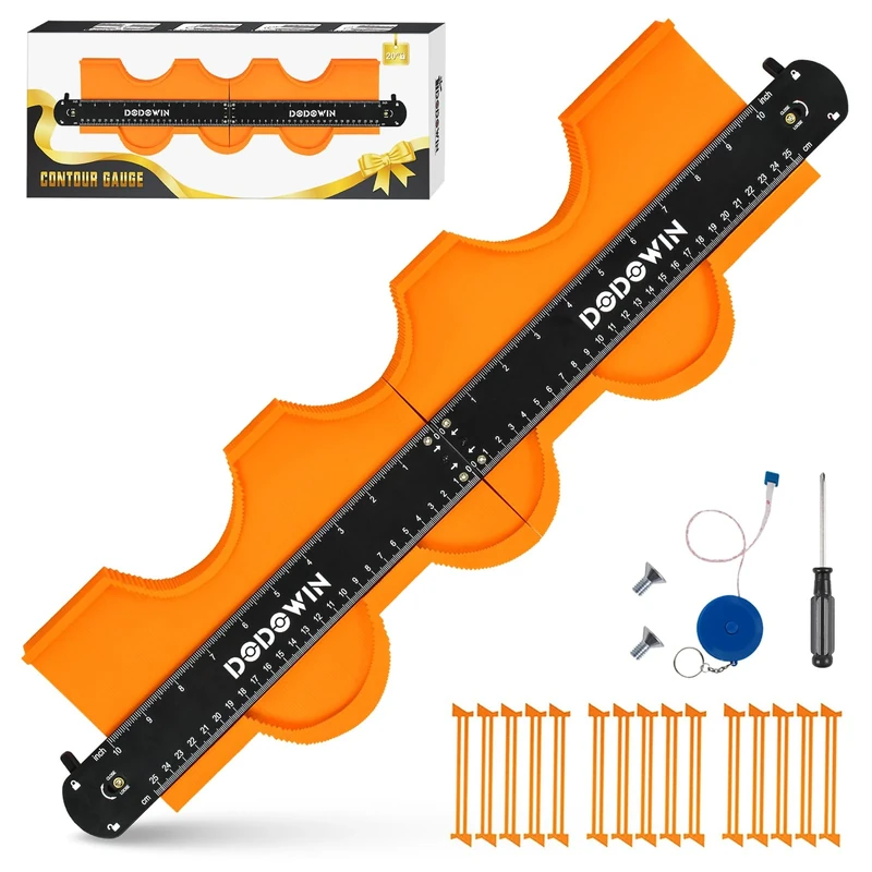 DODOWIN Connectable Contour Gauge 20", Laminate Flooring Shape Measuring Tool, Template Tool for Woodworking, Carpenter Profile Duplicator, Birthday Gifts for Men Dad, Valentines Gifts for Him Husband