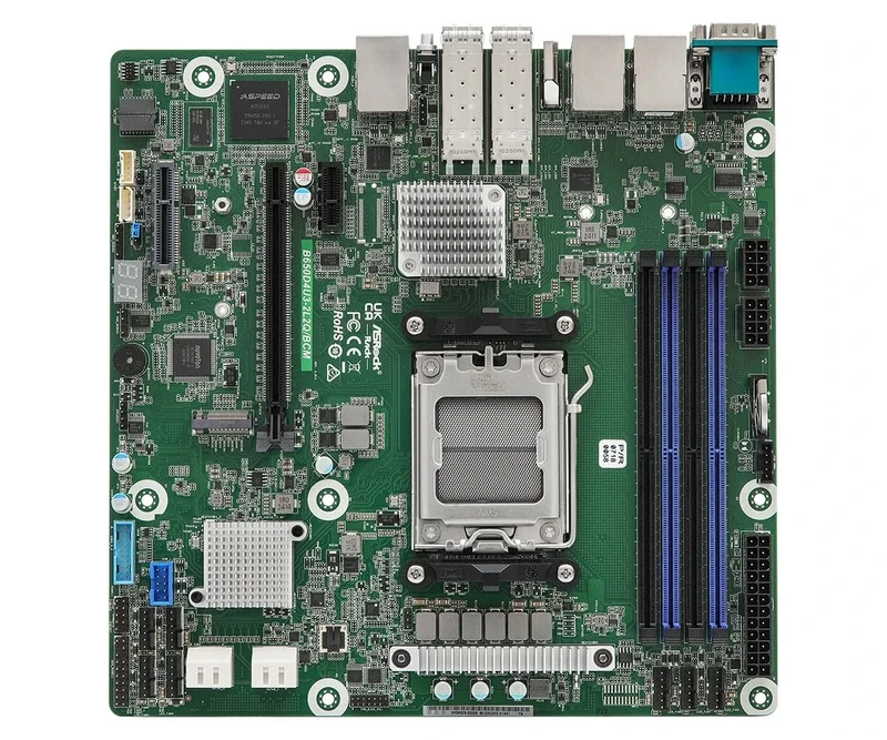 ASRock Rack Server Motherboard B650D4U3-2L2Q/BCM Micro-ATX AMD EPYC™ 4004 and AMD Ryzen™ 9000/8000/7000 Series Dual SFP28 (25GbE)