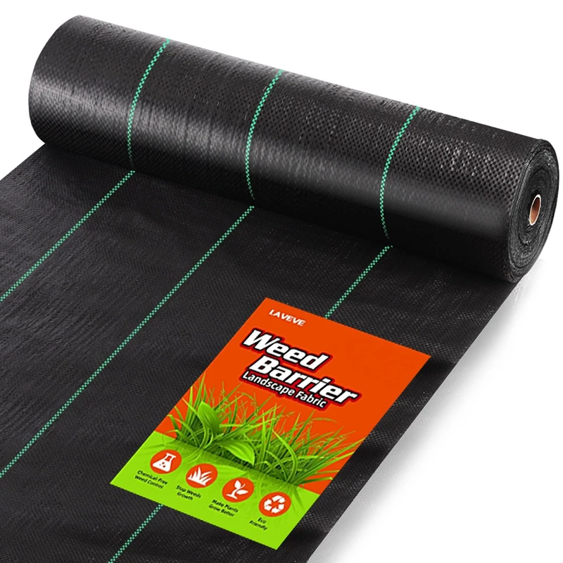 LAVEVE 6FT x 300FT Weed Barrier Landscape Fabric, 3.2oz Premium Heavy Duty Garden Cloth, Ground Cover for Gardening, Farming