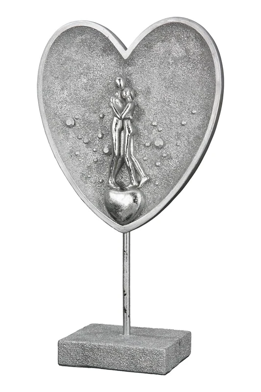 Casablanca mordernes Design Decorative Sculpture, Resin, Silver Colours, Höhe 30 cm