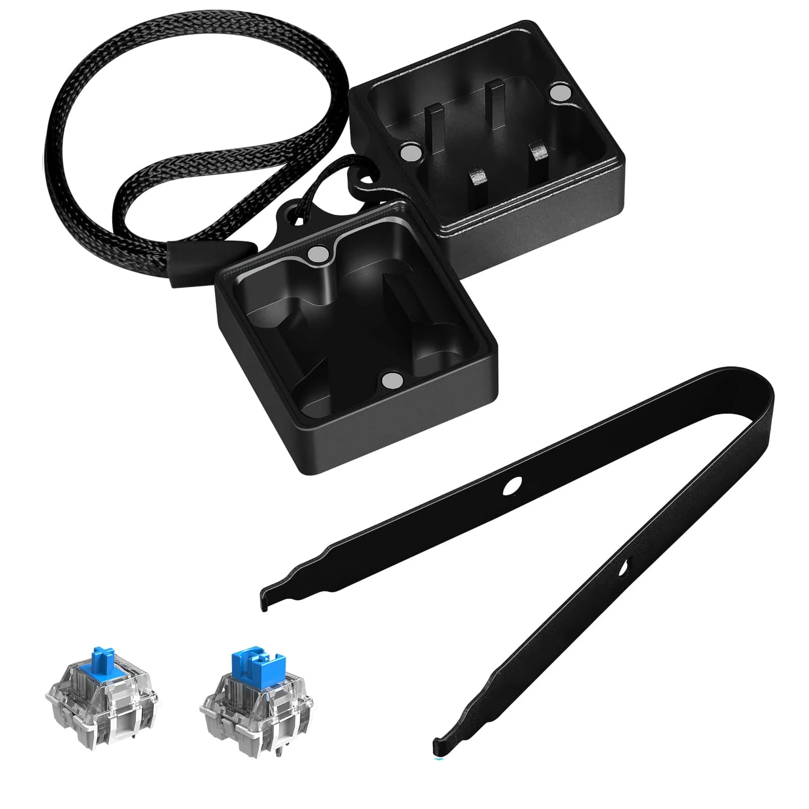 LexonElec Switch Opener Kit with Switch Puller Aluminum Keyboard Switch Opener for Cherry MX Gateron Kailh Box Outemu Akko Panda Switch, Switch Opener for Mechanical Keyboard with Metal Magnet - Black