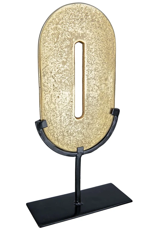 GILDE Modern Decorative Sculpture Aluminium Zero Decorative Object Number 0 Zero Colour: Gold Height 39 cm