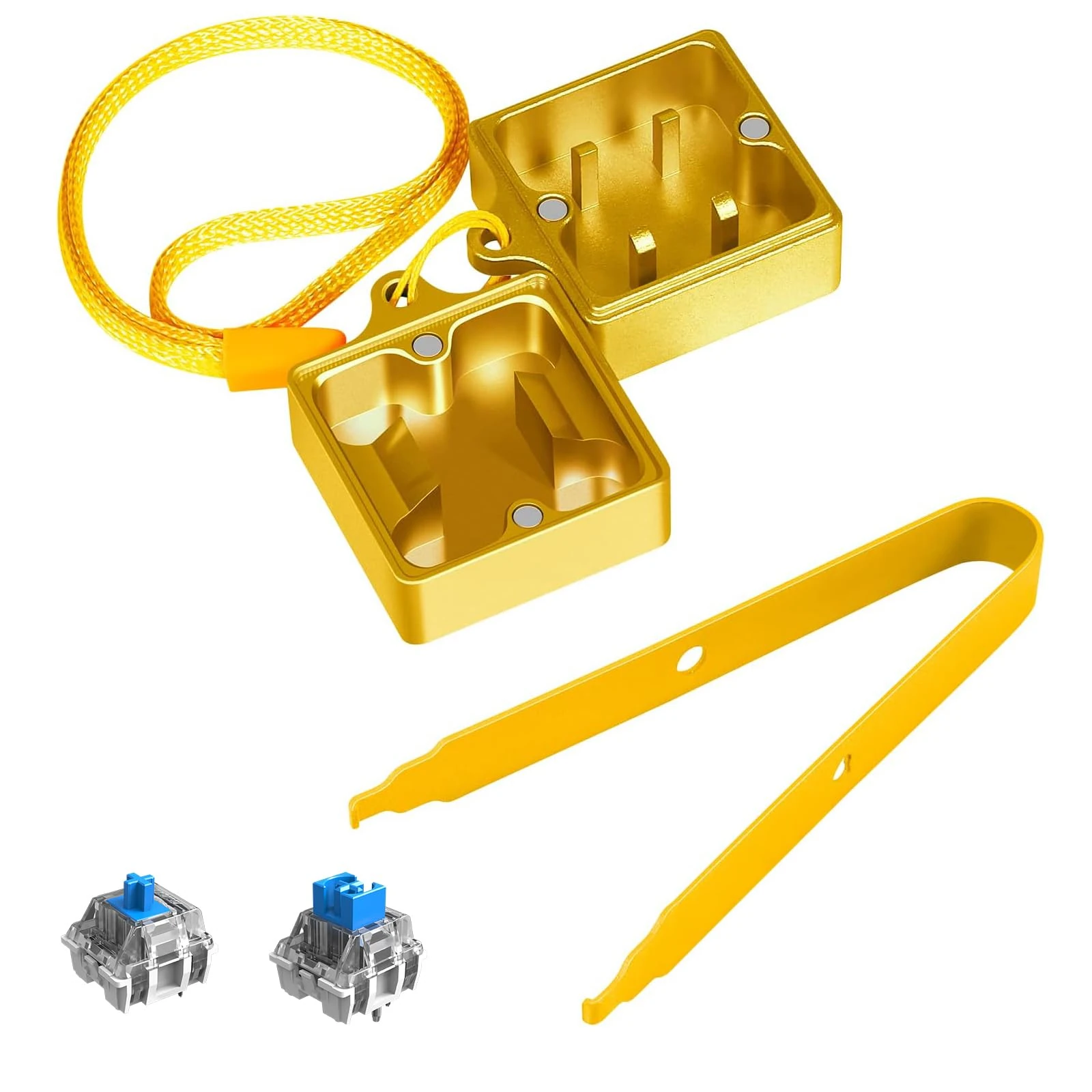 LexonElec Switch Opener Kit with Switch Puller Aluminum Keyboard Switch Opener for Cherry MX Gateron Kailh Box Outemu Akko Panda Switch, Switch Opener for Mechanical Keyboard with Metal Magnet - Gold