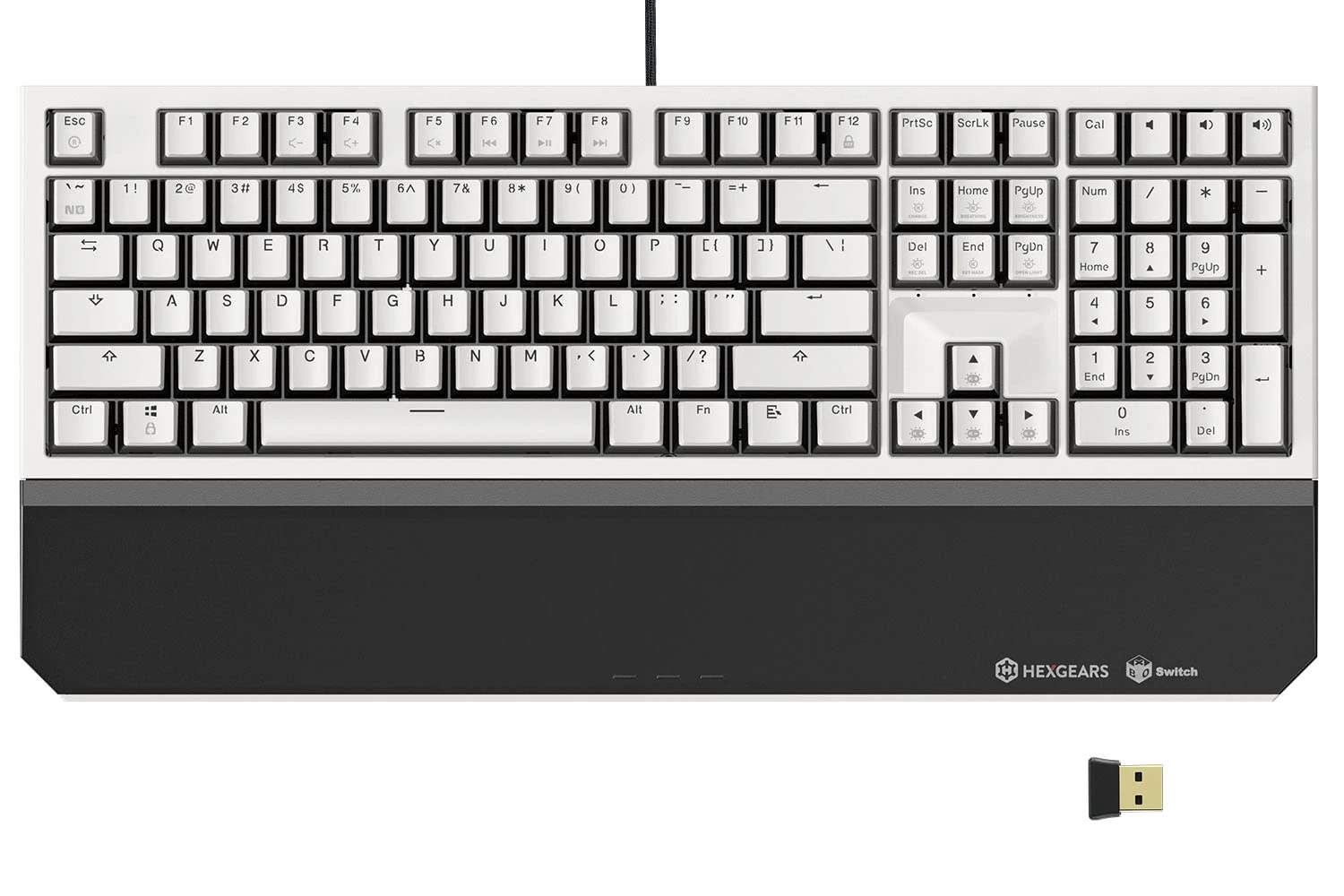 Hexgears X5 Mechanical Keyboard,America keyboard,2.4Ghz/Wired 2-Mode 108 Keys with Kaihl Box Switch, Comfortable Ergonomic Mechanical Keyboard with Detachable Wrist Rest for Home and Game (Panda)