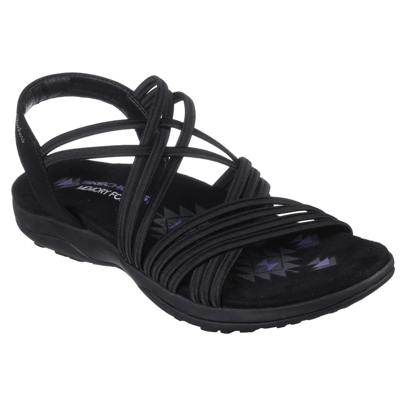 Skechers Women's Reggae Slim Sunnyside Sandals, Black Gore, 8 UK