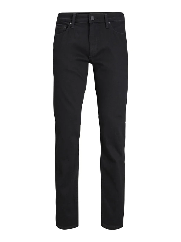Jack & Jones JJICLARK JJEVAN GE 598 Men's Regular Fit Jeans, Black Denim, 38 W/34 L