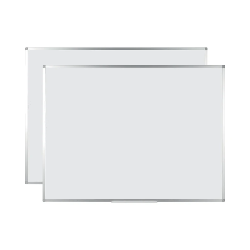 BoardsPlus Magnetic Whiteboard, Lacquered Steel, Aluminium Frame, 90 x 60 cm, Pack of 2