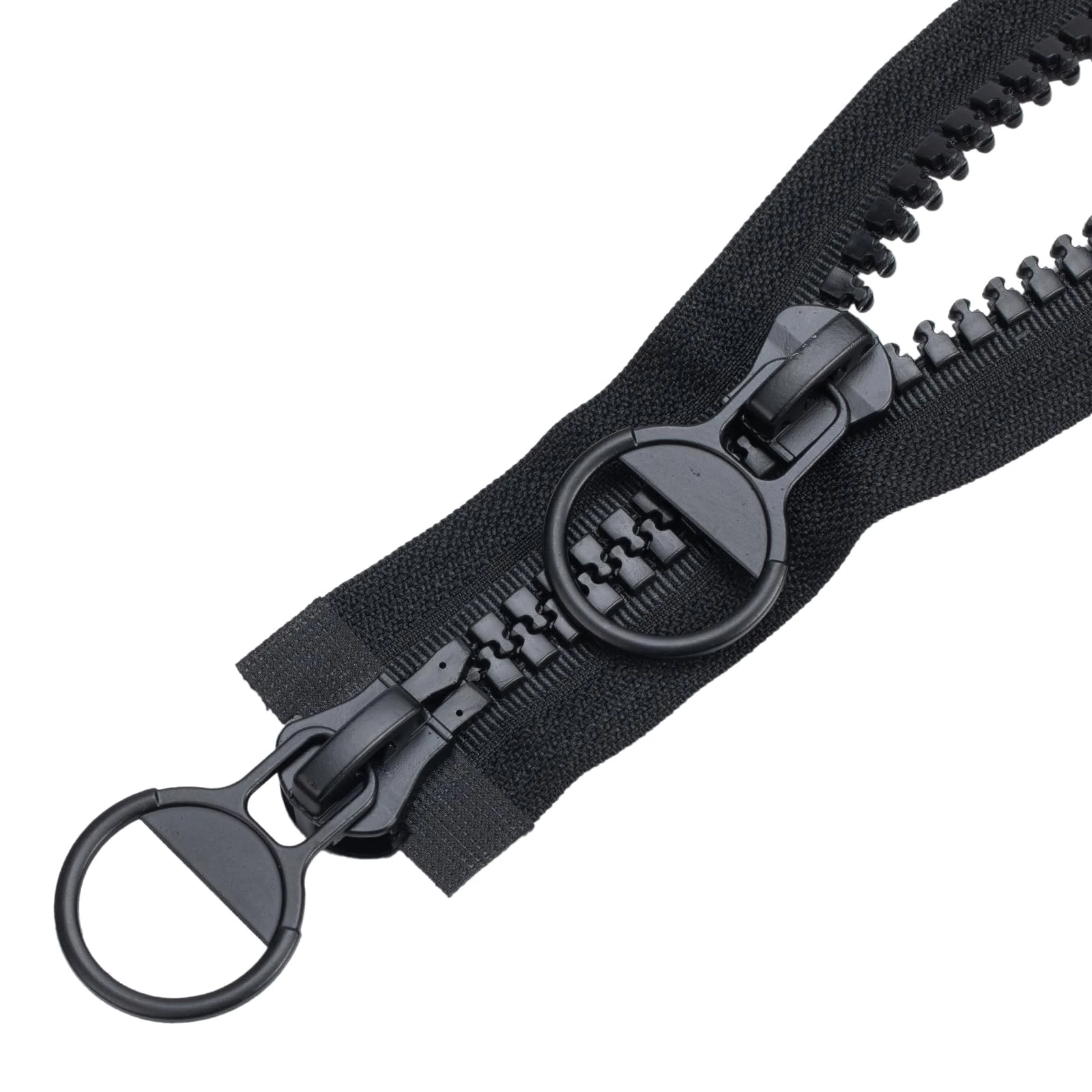 Zip Plastic 2 Way 80 cm #15 Large Divisible Black Zip for Coat Down Jacket Jackets TXZWJZ (80 cm, 2 Ways) (LL-80)