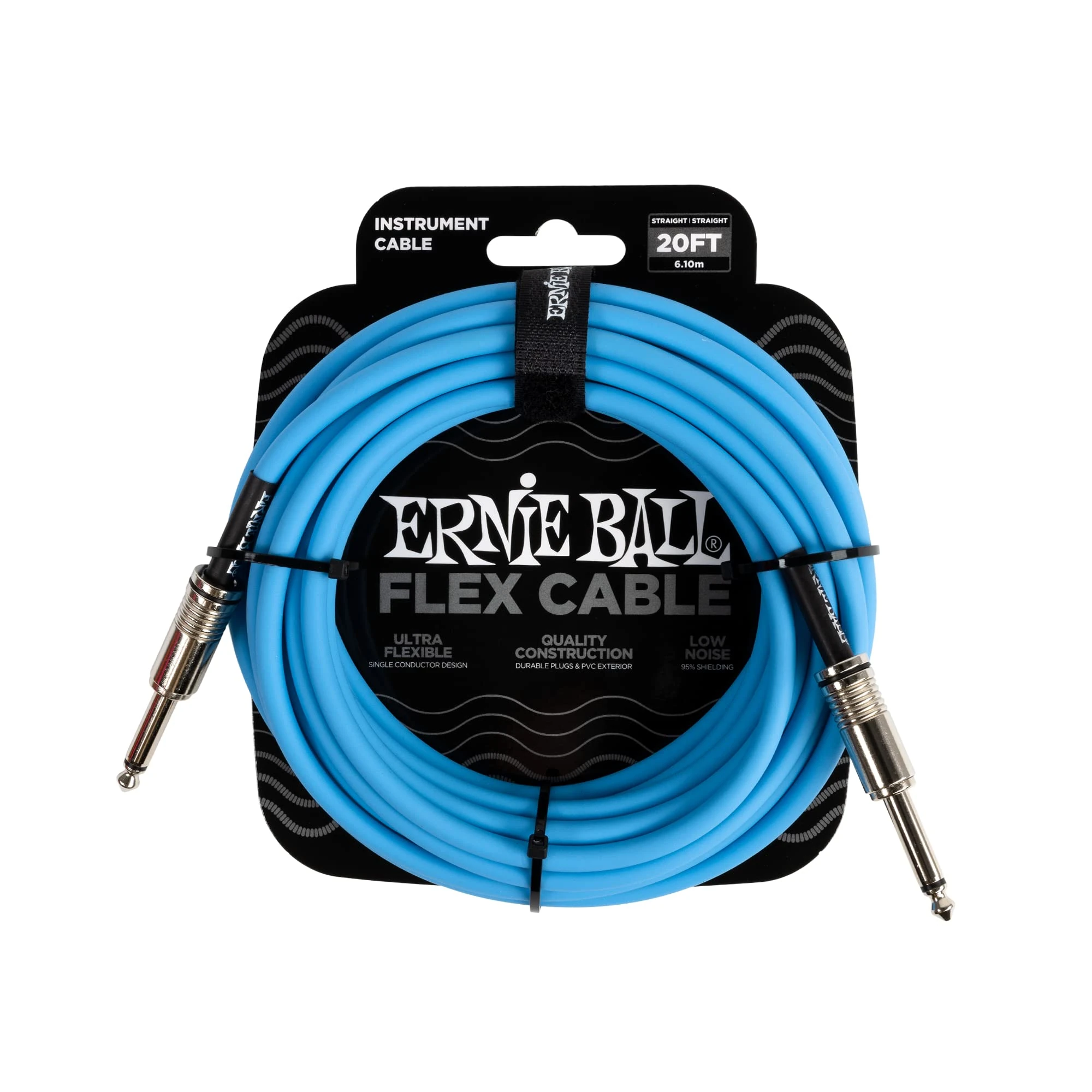 Ernie Ball Flex Instrument Cable Straight/Straight 20ft - Blue