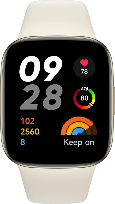 XIAOMI Redmi Watch 3, White, 1.75" AMOLED Display, Bluetooth Phone Calls, 12 Days Battery Life, Health Monitoring - French Version