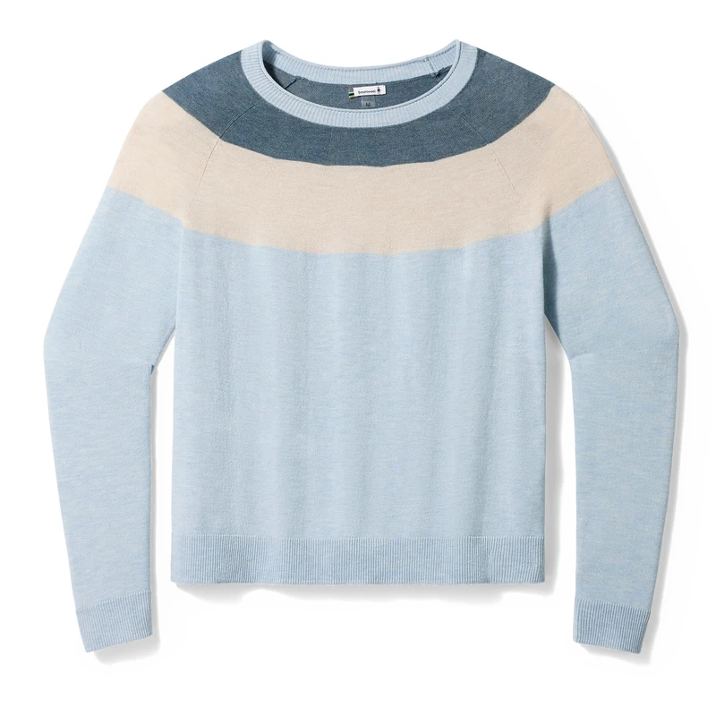 Smartwool, Women's Edgewood Colorblock Crew Sweater, Winter Sky Heather, M