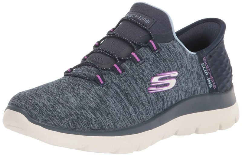 Skechers Women's Summits Dazzling Haze Sneaker, Navy, 3 UK