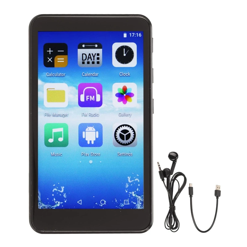 Portable WiFi Mp4, Ai Intelligent Bluetooth 5.0 HiFi Mp4 Player for Study (English, Quad Core 128GB)