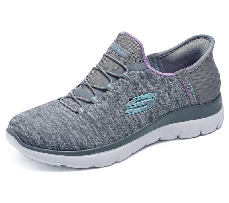 Skechers Women's Summits Dazzling Haze Sneaker, Grey Mint, 5.5 UK Wide
