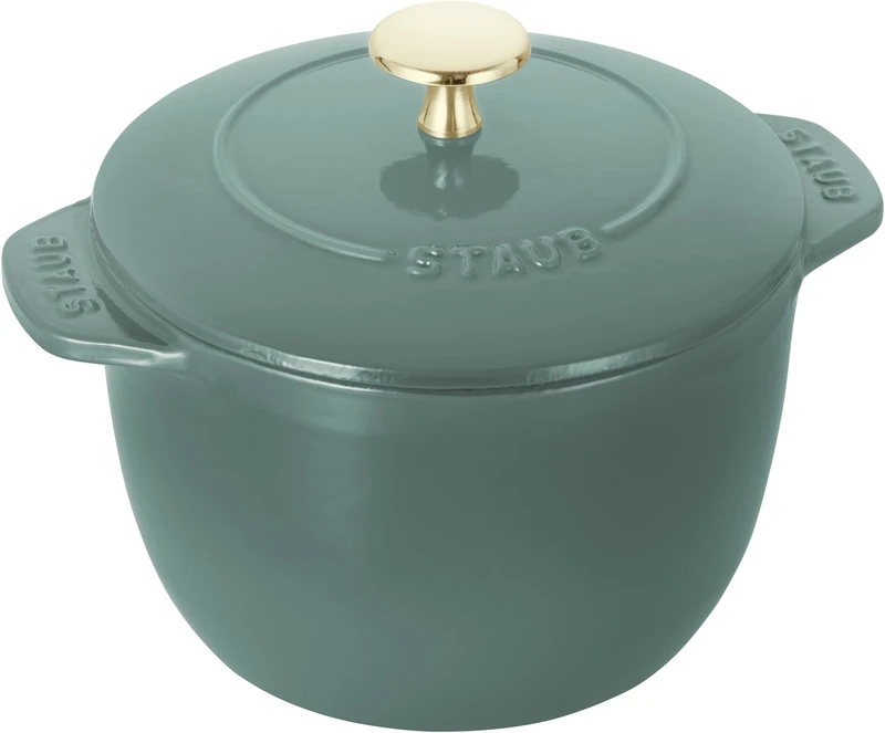 staub La Cocotte de GOHAN Z1025-325 La Cocotte de Gohan Eucalyptus M 6.3 inches (16 cm) Rice Pot, 2 Pieces, Cast Iron Rice Cooker