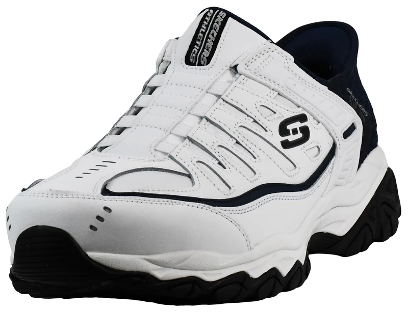 Skechers Men's Afterburn M. Fit Grill Captain Loafer, White Navy, 9 UK