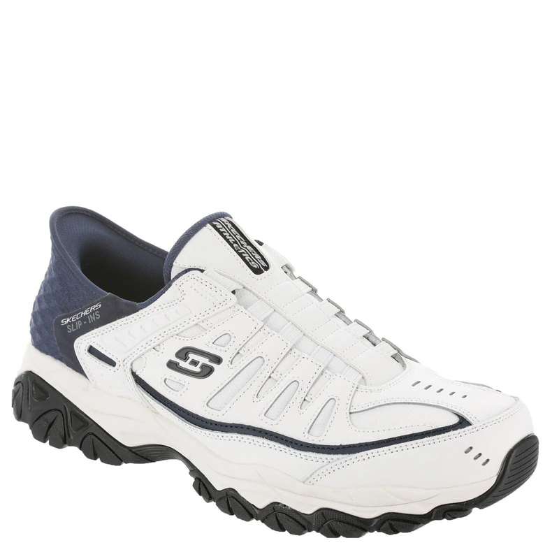 Skechers Men's Afterburn M. Fit Grill Captain Loafer, White Navy, 10 UK