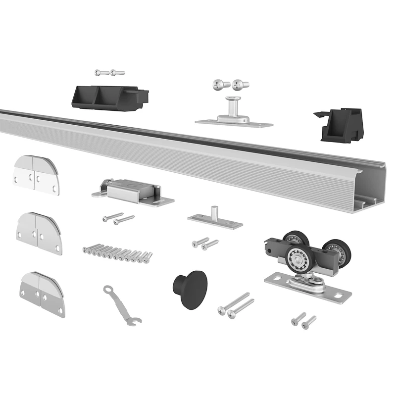 JUBEST 36“ Bifold Door Hardware, Folding Door Hardware Sliding Barn Door Hardwares for 2 Doors (18" Each), Top Mounted Bifold Closet Door Kits for Bedroom, Bathroom, Storeroom, Closet, Living Room