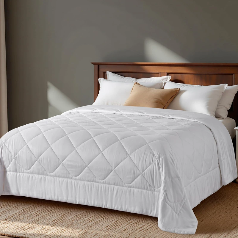 LAVANCE 100% Viscose Made from Bamboo Comforter King Size Lightweight Silky Down Alternative Duvet Insert Soft Cooling Summer Comforter - White, 90x106 Inches